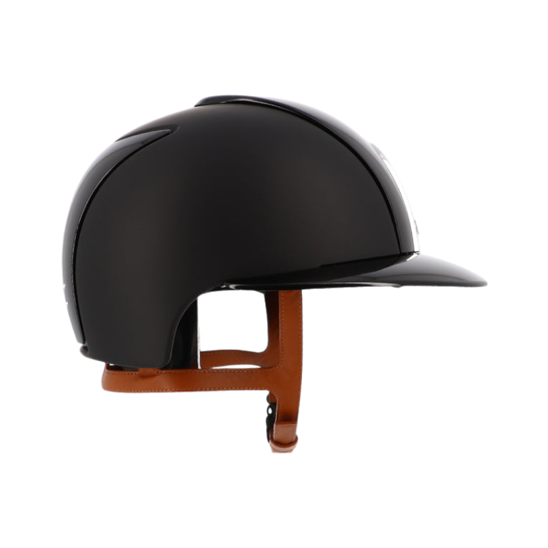 KEP - Casque Cromo 2.0 textile polo polish black jugulaire beige | - Ohlala