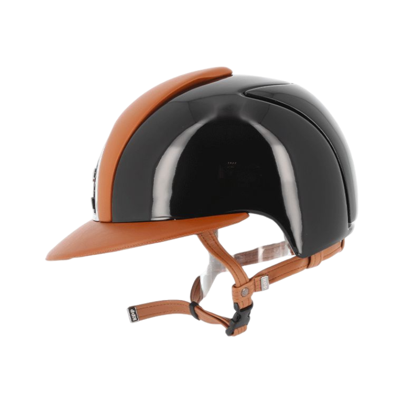 KEP - Casque personnalisé Cromo Polish Black Leather Cognac Visière Polo | - Ohlala
