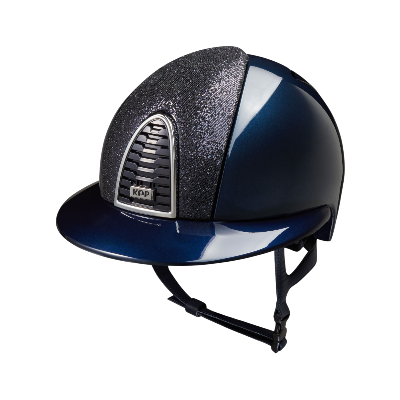 KEP - Casque d'équitation Cromo 2.0 édition limitée Shine Glitter blue visière polo | - Ohlala