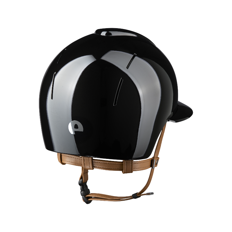 KEP - Casque d'équitation Smart Nova Metal Polish black visière polo jugulaire beige
