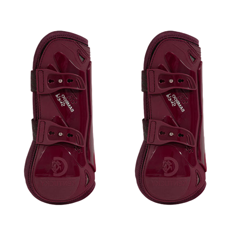 Kentucky Horsewear - Guêtres ouvertes Bamboo Elastic bordeaux x2 | - Ohlala