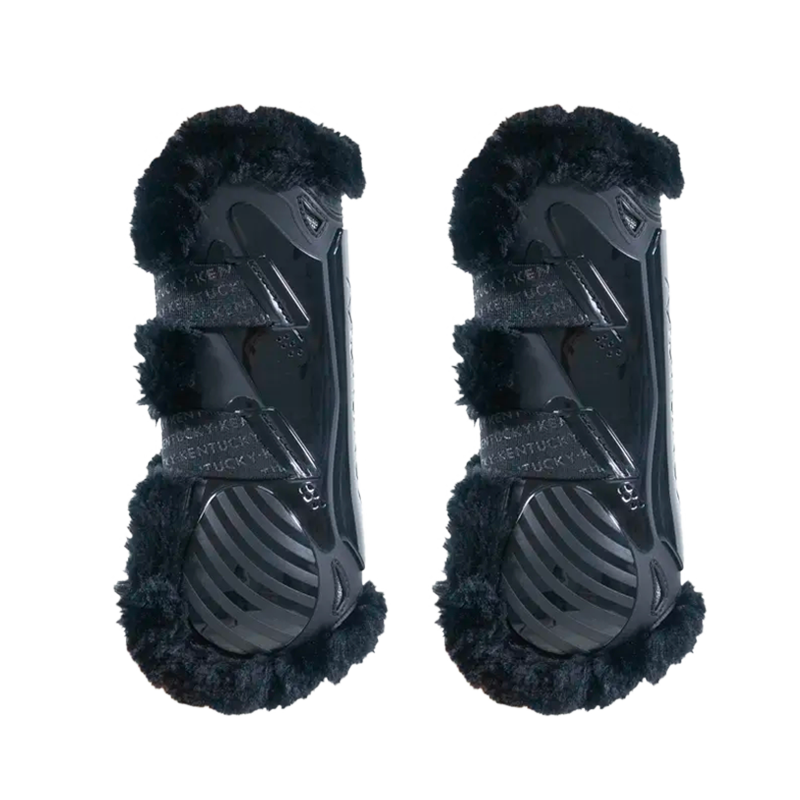 Kentucky Horsewear - Guêtres ouvertes mouton noir vegan Bamboo Elastique noir x2 | - Ohlala