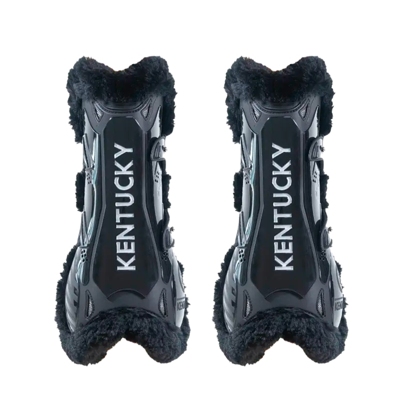 Kentucky Horsewear - Guêtres ouvertes mouton noir vegan Bamboo Elastique noir x2 | - Ohlala