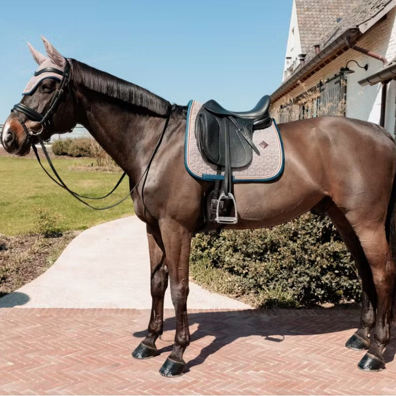 Kentucky Horsewear - Tapis de dressage pied de poule bordeaux/ navy | - Ohlala