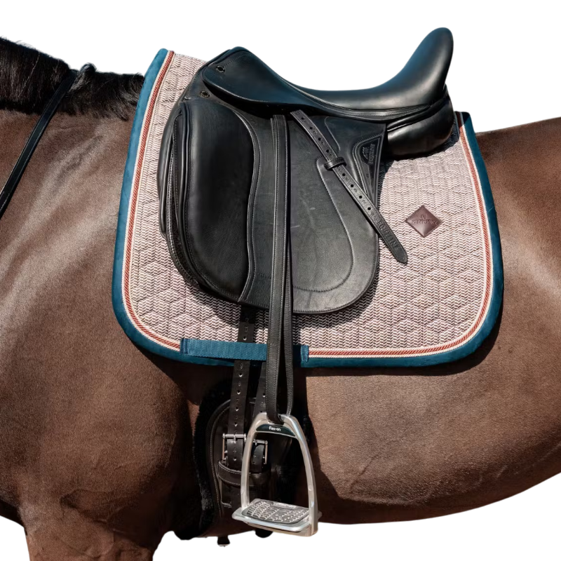 Kentucky Horsewear - Tapis de dressage pied de poule bordeaux/ navy | - Ohlala