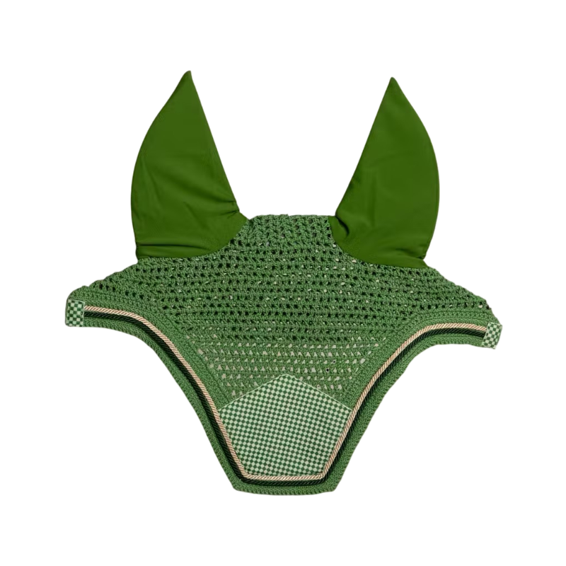 Kentucky Horsewear - Bonnet pour chevaux Wellington Velvet Printing chess vert | - Ohlala