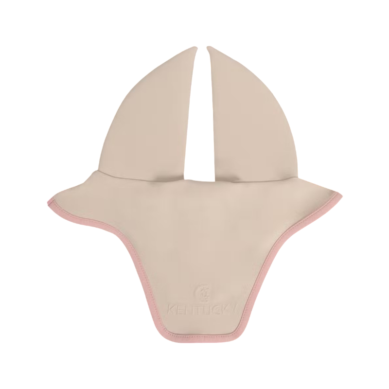 Kentucky Horsewear - Bonnet pour chevaux anti-bruits softshell beige/ vieux rose | - Ohlala