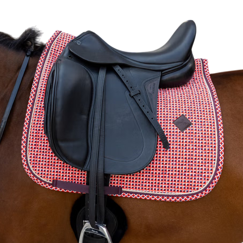 Kentucky Horsewear - Tapis de dressage Velvet Printing check rouge | - Ohlala