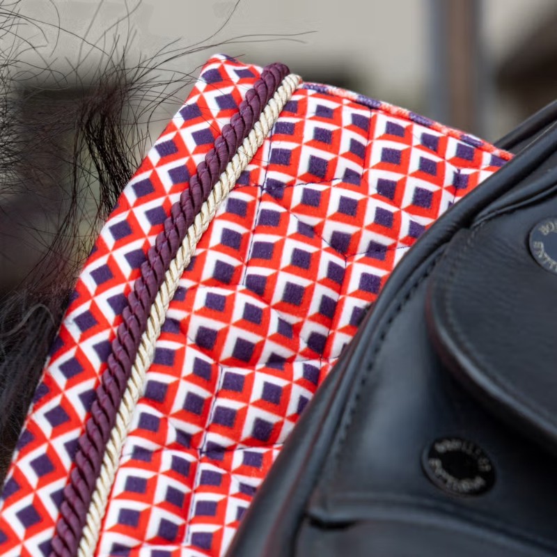 Kentucky Horsewear - Tapis de dressage Velvet Printing check rouge | - Ohlala