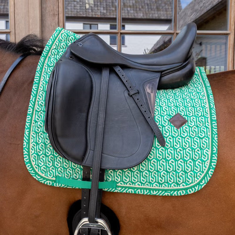 Kentucky Horsewear - Tapis de dressage Velvet Printing maze cipher vert/ blanc | - Ohlala