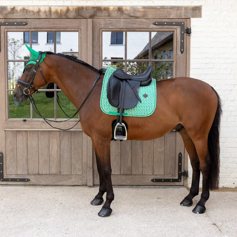 Kentucky Horsewear - Tapis de dressage Velvet Printing maze cipher vert/ blanc | - Ohlala