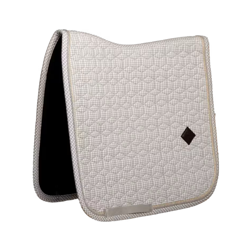 Kentucky Horsewear - Tapis de dressage Velvet Printing pied de poule gris/ blanc | - Ohlala