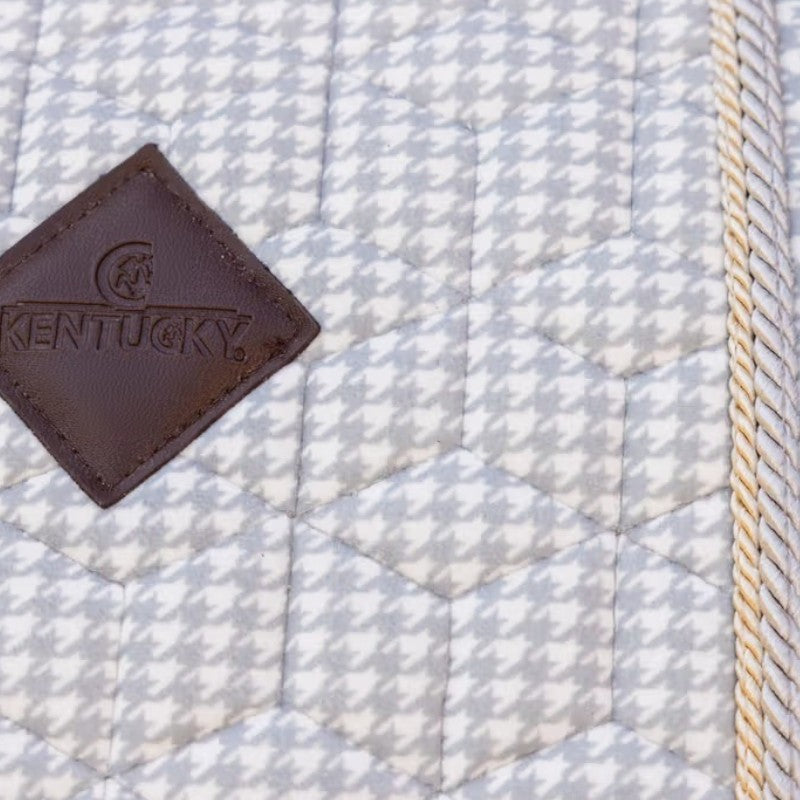 Kentucky Horsewear - Tapis de dressage Velvet Printing pied de poule gris/ blanc | - Ohlala
