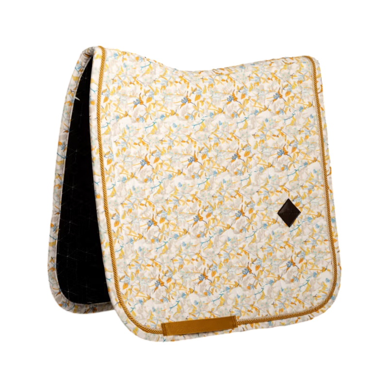 Kentucky Horsewear - Tapis de dressage Velvet Printing spring leaves whispers marron/ blanc | - Ohlala