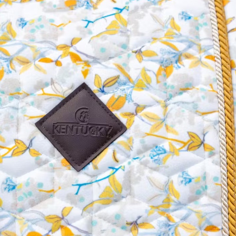 Kentucky Horsewear - Tapis de dressage Velvet Printing spring leaves whispers marron/ blanc | - Ohlala