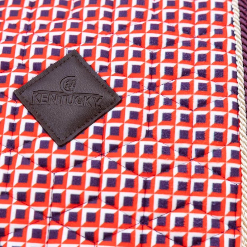 Kentucky Horsewear - Tapis de selle Velvet Printing check rouge | - Ohlala