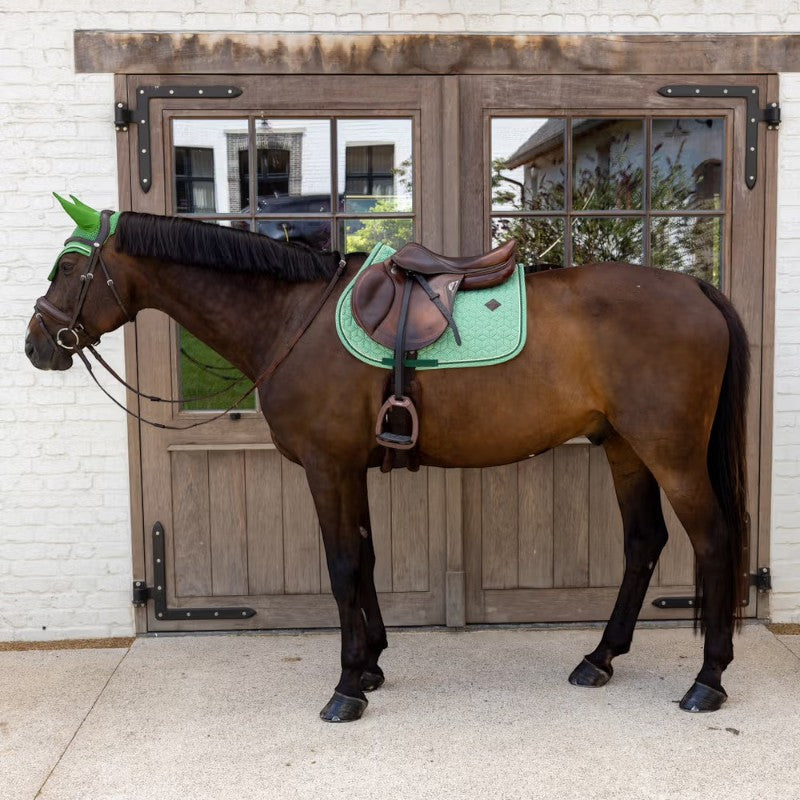 Kentucky Horsewear - Tapis de selle Velvet Printing chess vert | - Ohlala