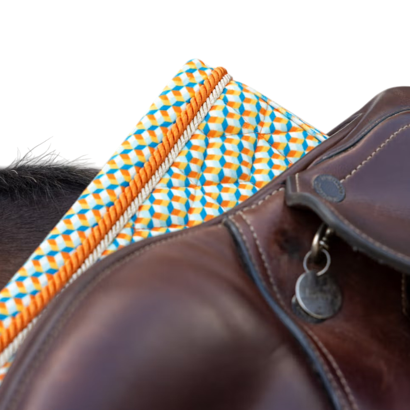 Kentucky Horsewear - Tapis de selle Velvet Printing cubes colorfull | - Ohlala