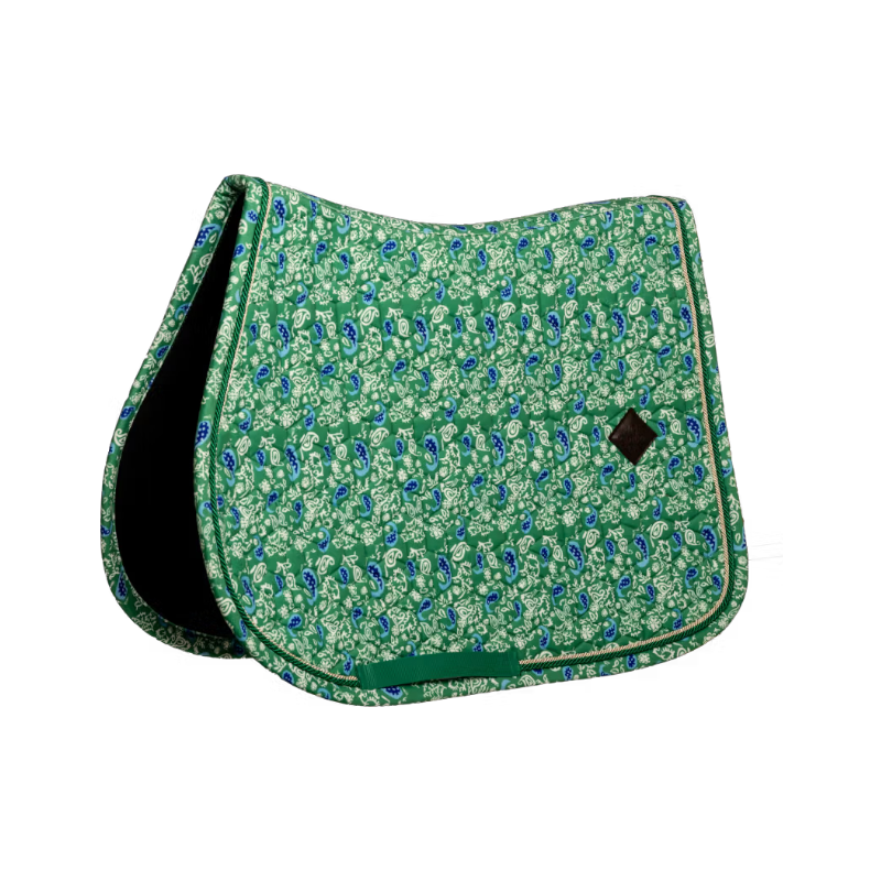 Kentucky Horsewear - Tapis de selle Velvet Printing paisley garden vert/ marine | - Ohlala