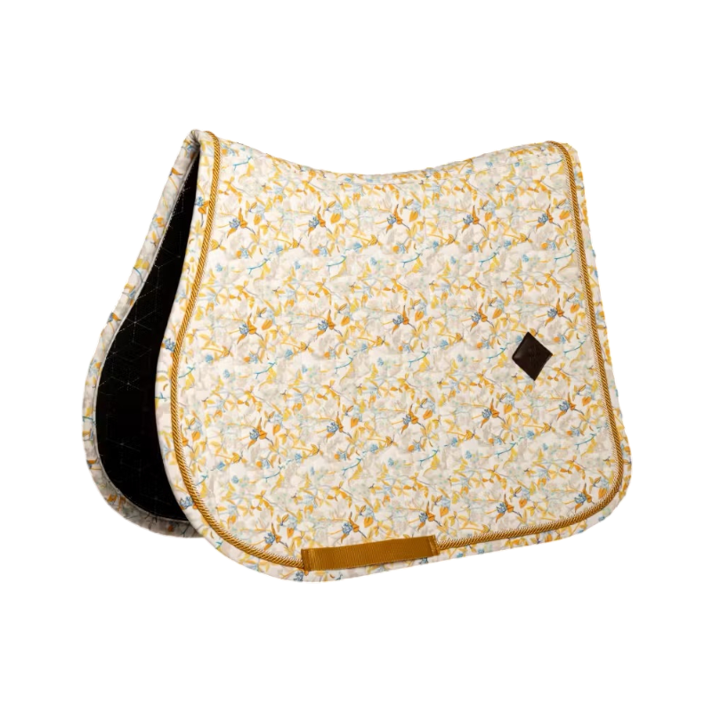 Kentucky Horsewear - Tapis de selle Velvet Printing spring leaves whispers marron/ blanc | - Ohlala