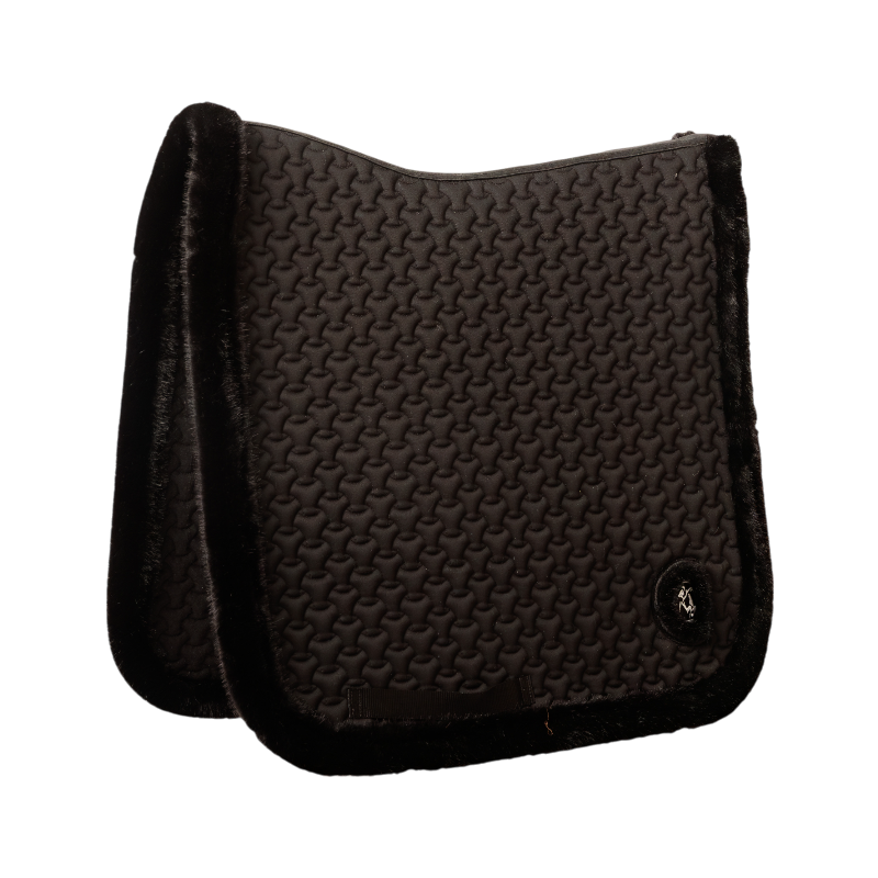 Kentucky Horsewear - Tapis de dressage fausse fourrrure tressée noir | - Ohlala
