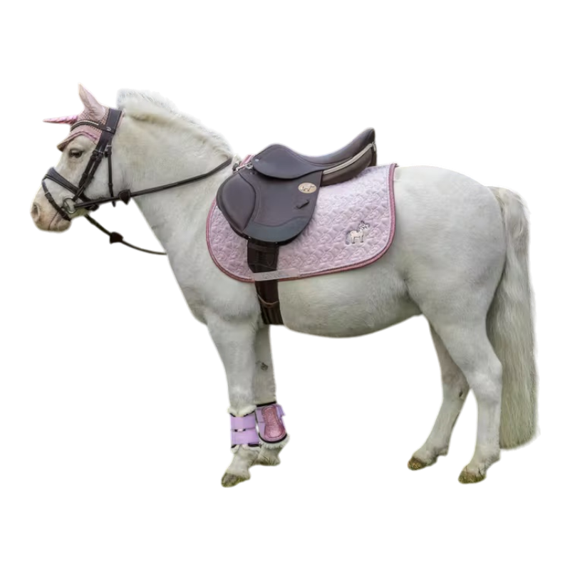 Kentucky Horsewear - Tapis de dressage tête de licorne paillettes rose tendre | - Ohlala