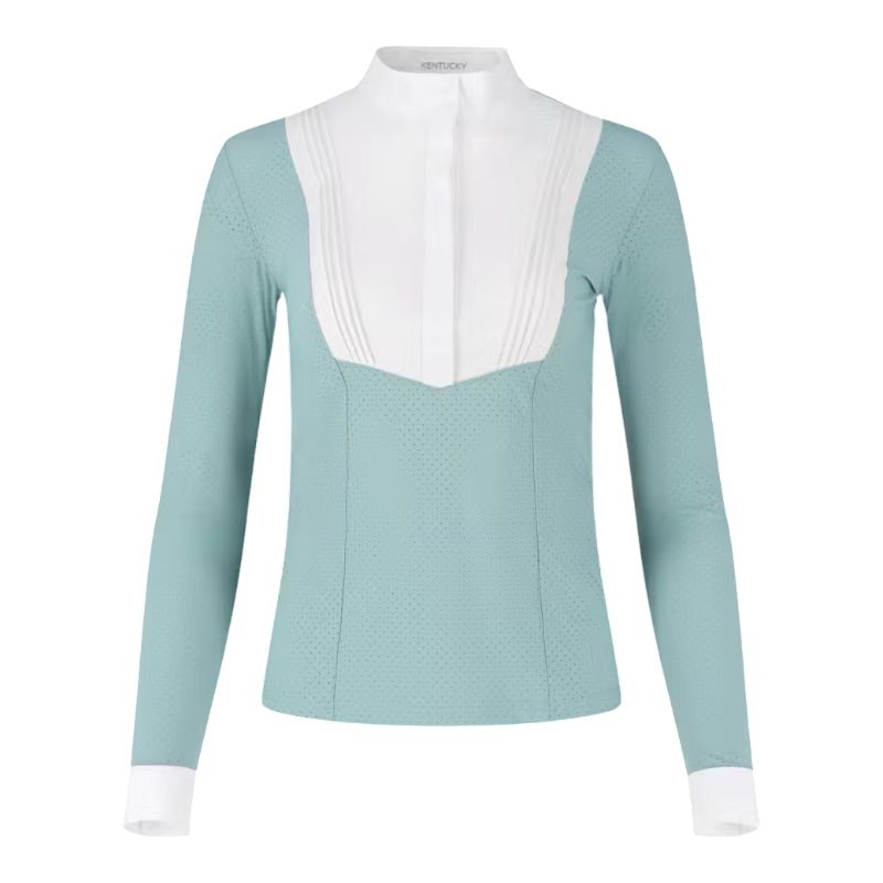 Kentucky Horsewear - Polo de concours manches longues femme Heritage Air dusty blue | - Ohlala