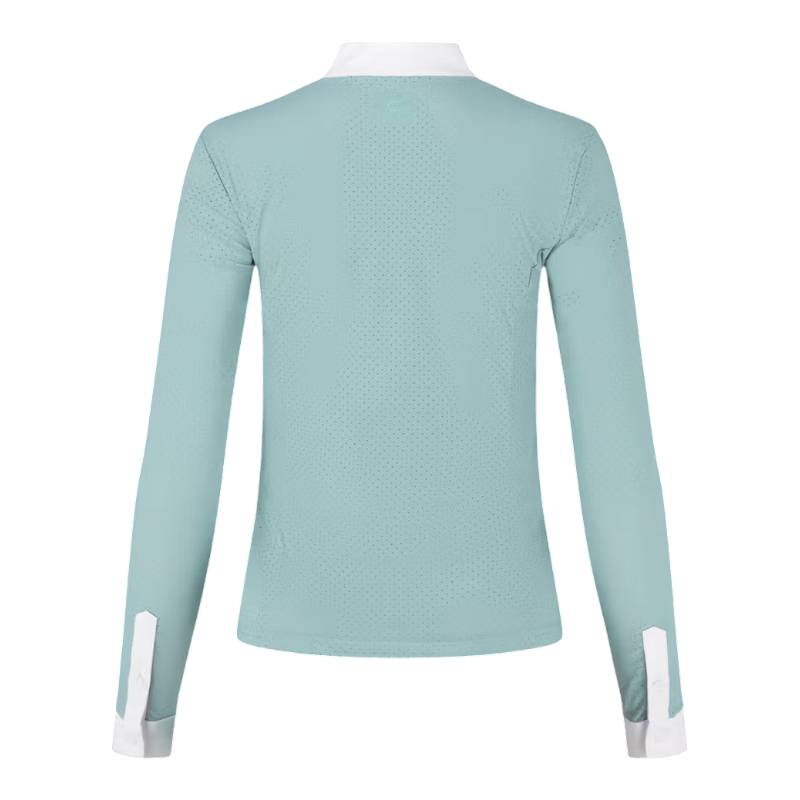 Kentucky Horsewear - Polo de concours manches longues femme Heritage Air dusty blue | - Ohlala