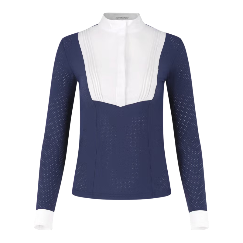 Kentucky Horsewear - Polo de concours manches longues femme Heritage Air marine | - Ohlala
