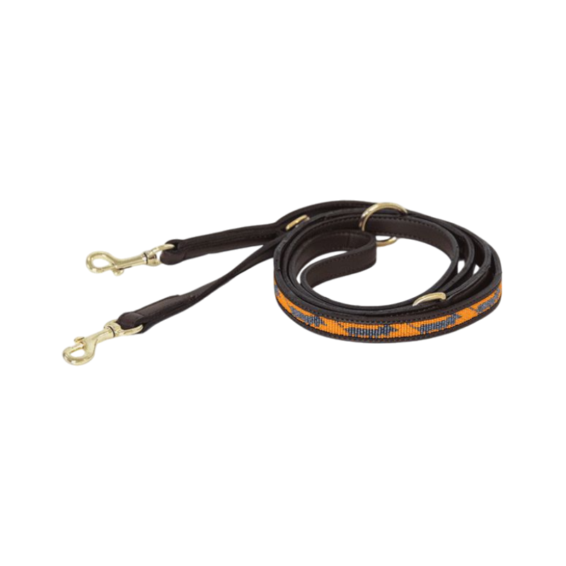 Kentucky Dogwear - Laisse pour chien perles faites main 250 cm orange/noir | - Ohlala