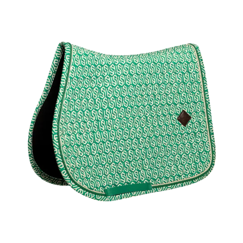 Kentucky Horsewear - Tapis de selle Velvet Printing maze cipher vert/ blanc | - Ohlala
