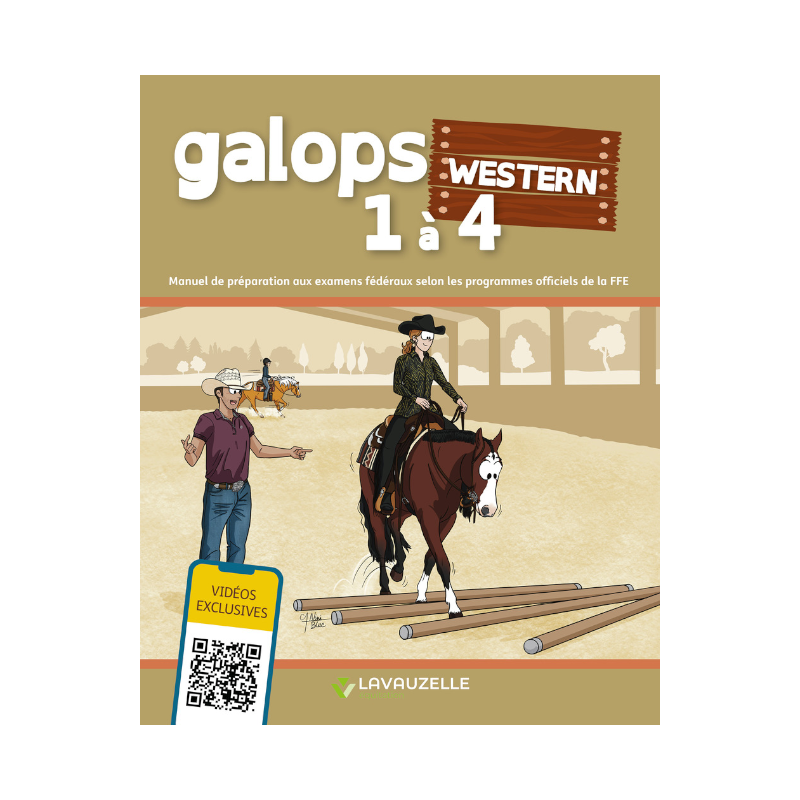 Lavauzelle - Livre de préparation aux galops Western 1 à 4 avec vidéos | - Ohlala
