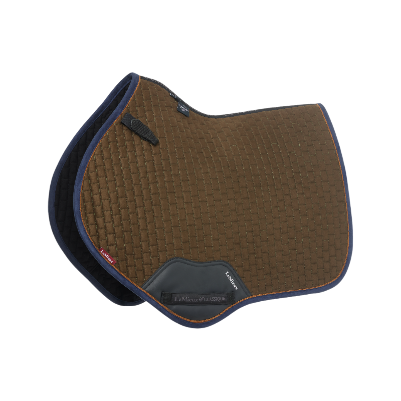 Lemieux - Tapis de selle Square en suédine Alpine kaki/ marron | - Ohlala