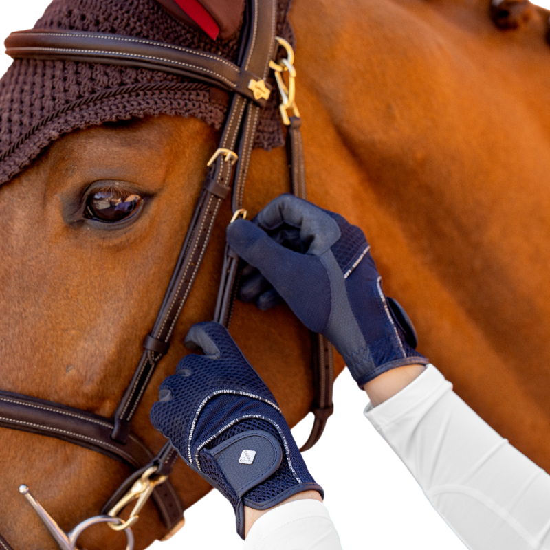 Lemieux - Gants d'équitation 3D Mesh marine | - Ohlala