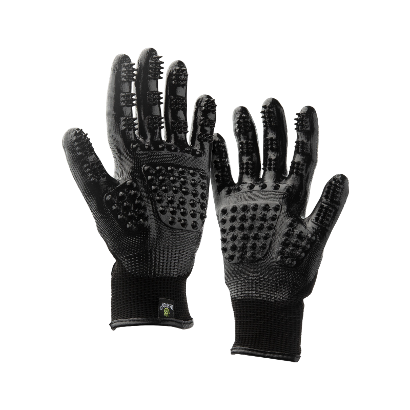 Lemieux - Gants de pansage Hands On noir | - Ohlala