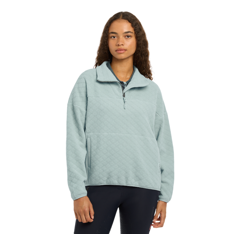 Lemieux - Sweat manches longues femme Dana quarter zip glacier | - Ohlala