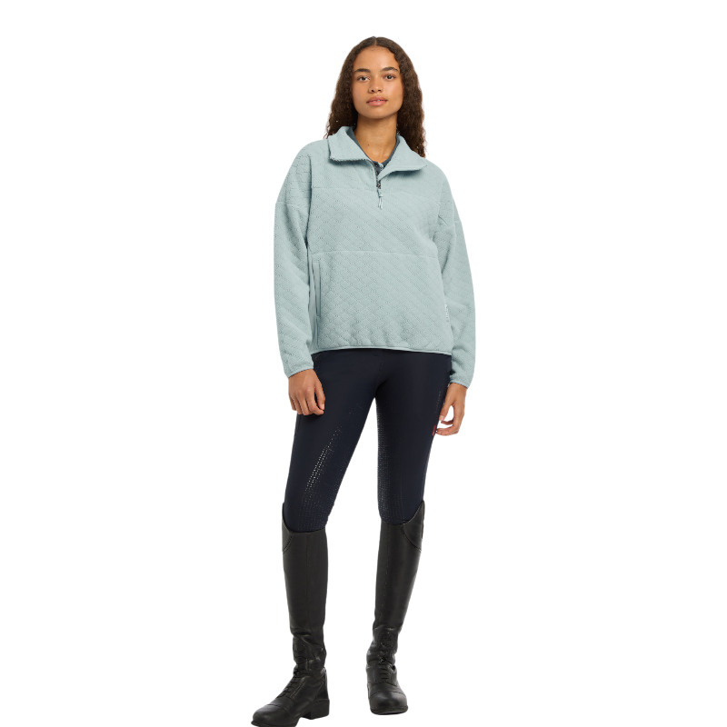 Lemieux - Sweat manches longues femme Dana quarter zip glacier | - Ohlala