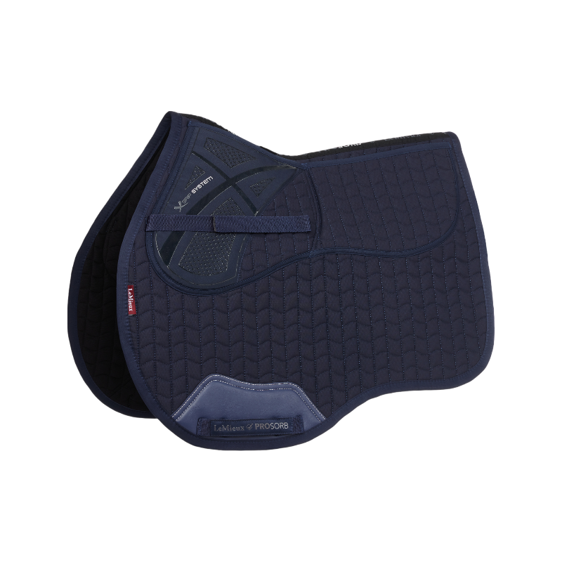 Lemieux - Tapis de selle mixte Pro Sorb Plain 2 Square marine | - Ohlala