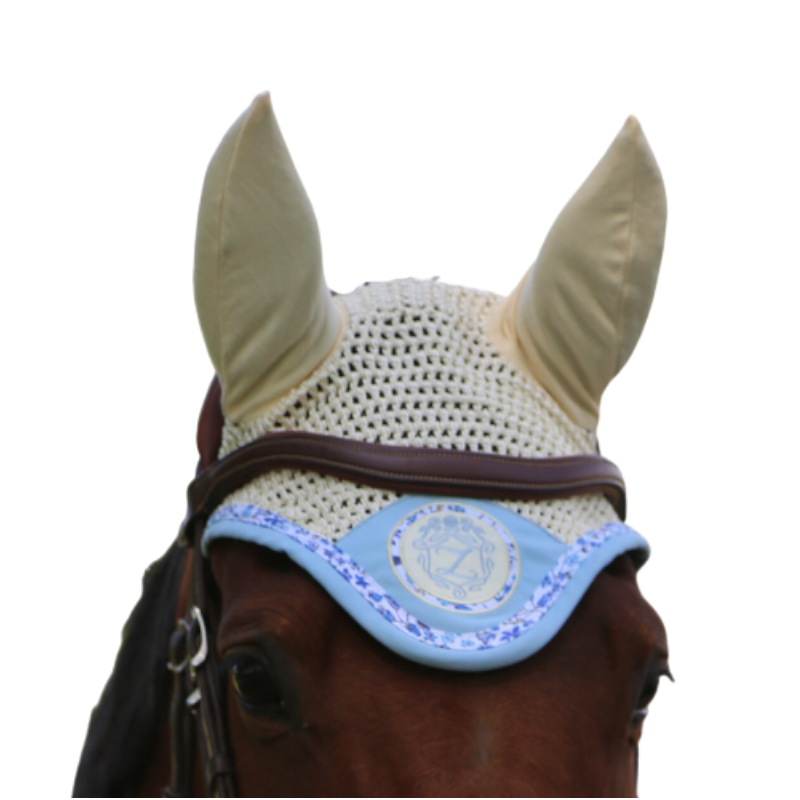 Les poneys de Zoé - Bonnet pour chevaux Ponylove bleu ciel et beige | - Ohlala