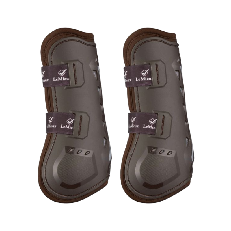 LeMieux - Guêtres ouvertes Impact Responsive gel marron x2 | - Ohlala