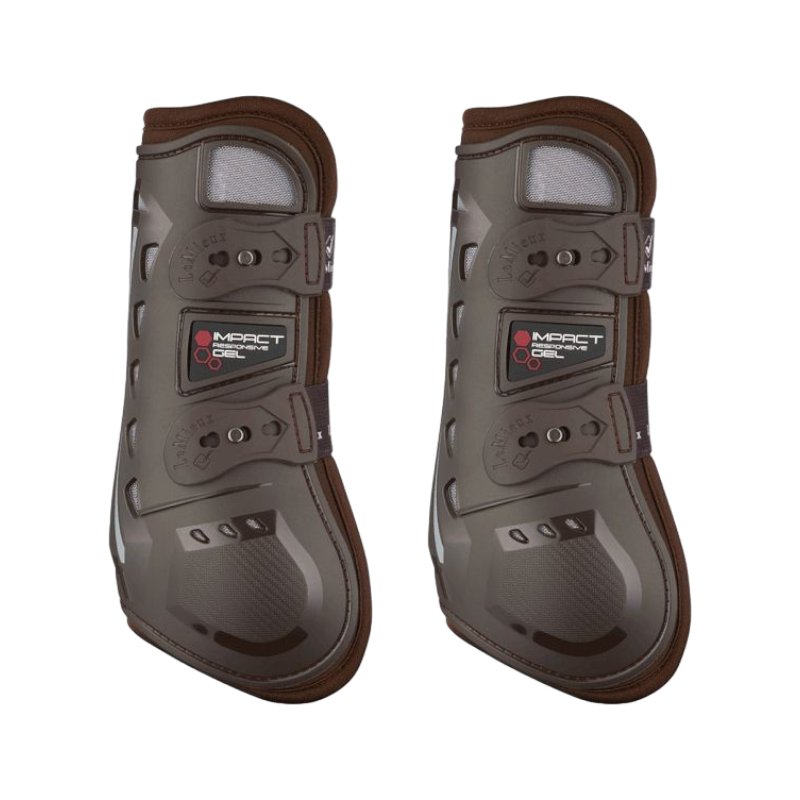 LeMieux - Guêtres ouvertes Impact Responsive gel marron x2 | - Ohlala