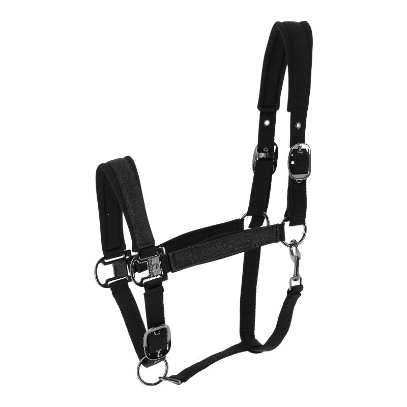 Equithème - Licol en nylon Glowy noir/ noir