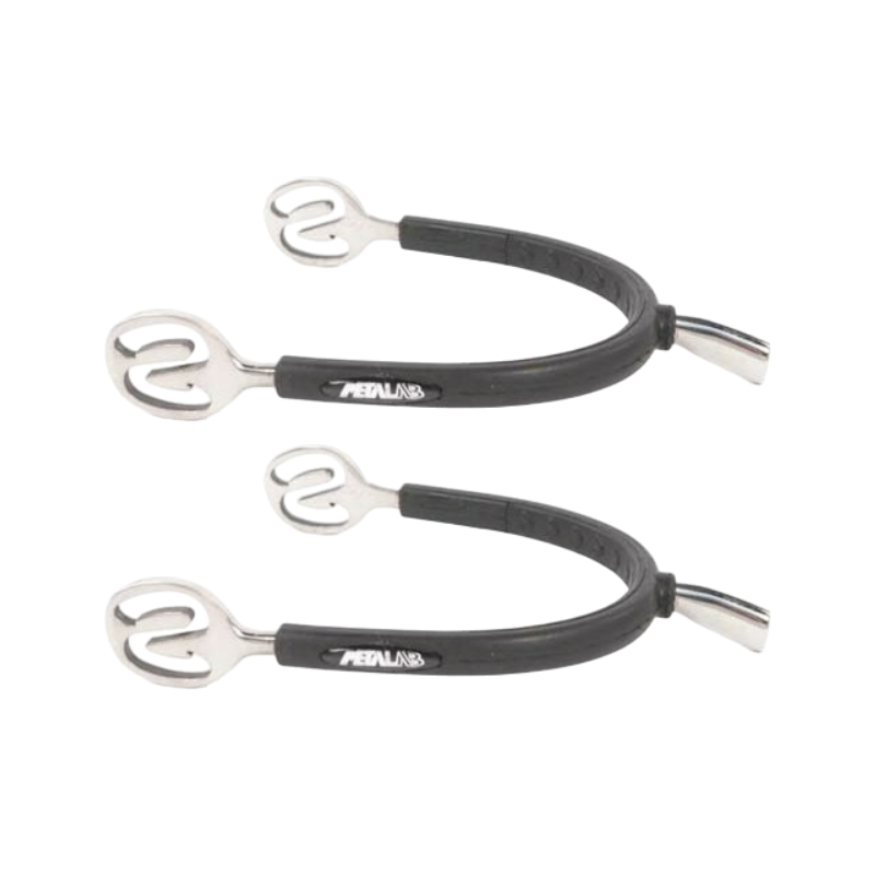 Metalab - Éperons Prince de Galles inox grainés caoutchouc | - Ohlala