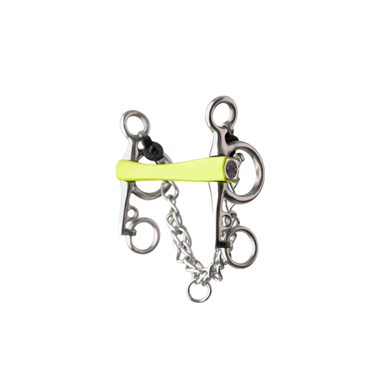 Metalab - Mors Pelham Flexi Soft droit branches courtes vert | - Ohlala