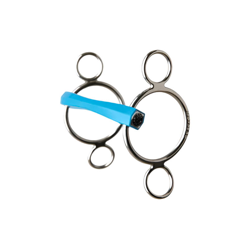 Metalab - Mors réglable Flexi droit trois anneaux bleu | - Ohlala