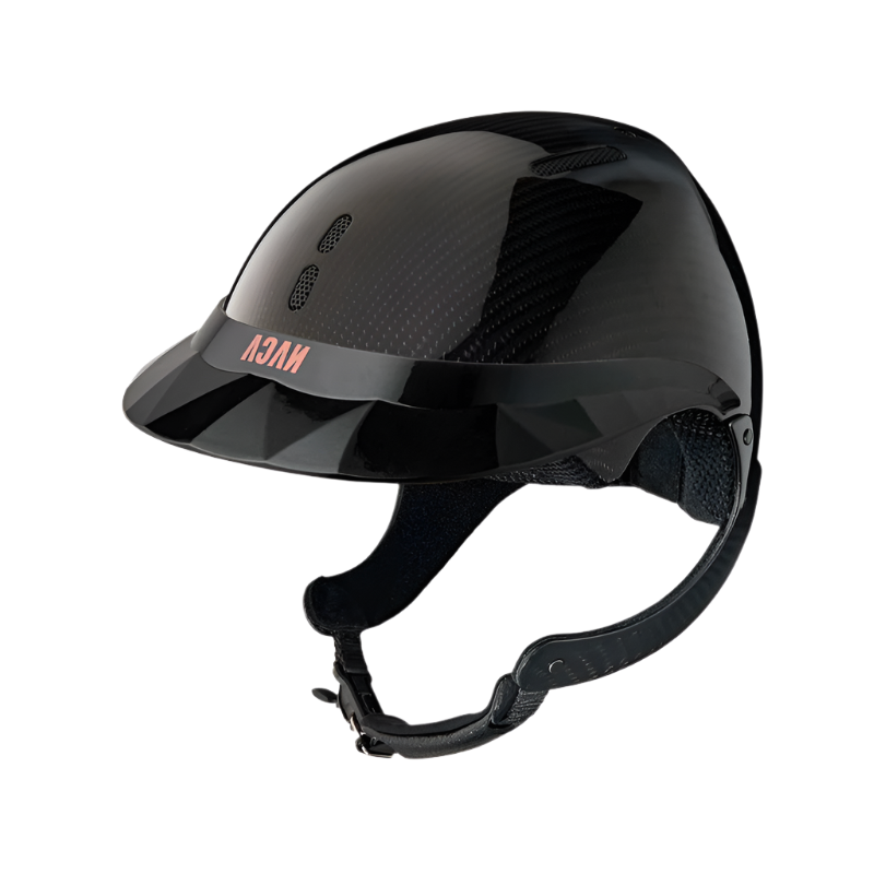 NACA - Casque d'équitation Gravity XP visière polo carbon brillant noir | - Ohlala
