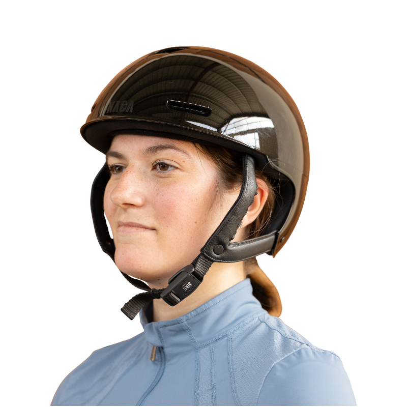 NACA - Casque d'équitation sans visière Comète S noir brillant | - Ohlala