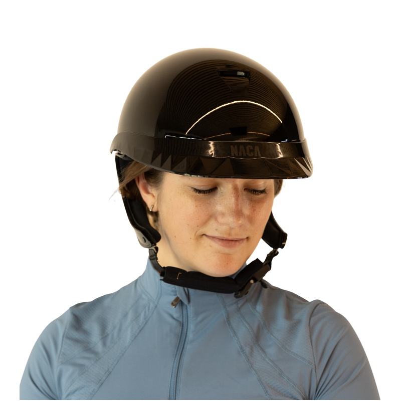 NACA - Casque d'équitation visière standard Comète XP noir brillant | - Ohlala