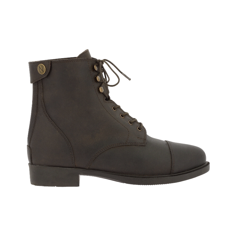Norton - Boots Nîmes lacets + zip brun | - Ohlala