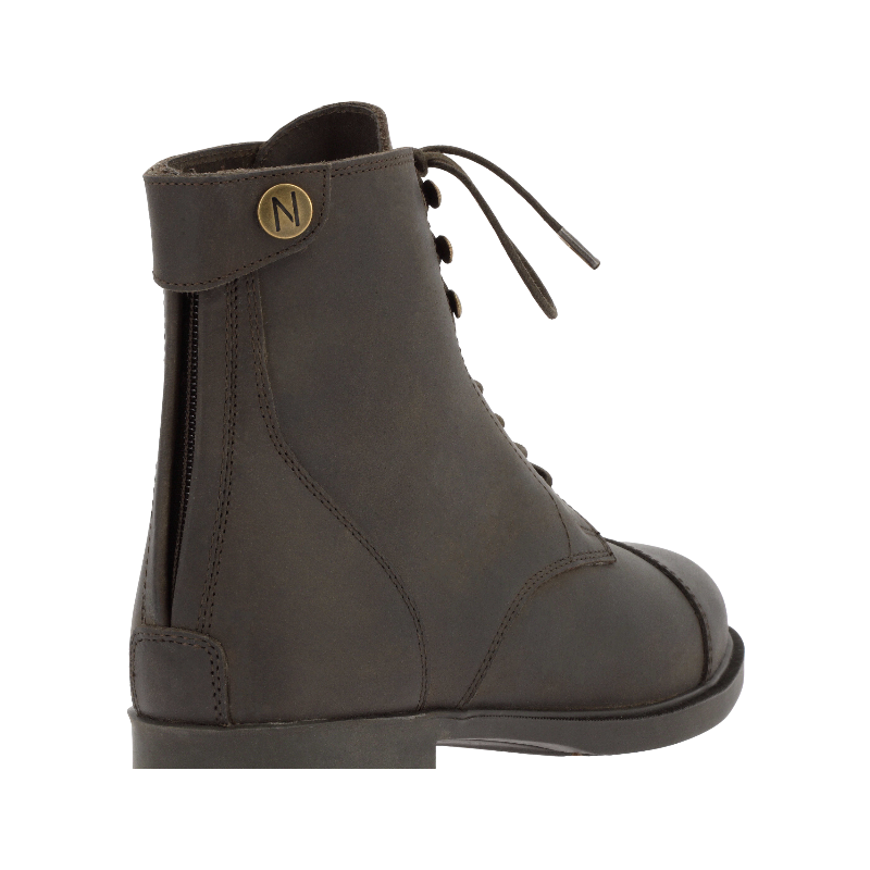 Norton - Boots Nîmes lacets + zip brun | - Ohlala